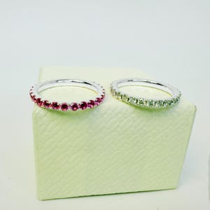 14K guldrosa safir diamant alliansring, minimalistisk ring