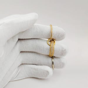 14K Gold Multi Connected Ring Statement Eternity Ring Stack Ring Gemstone Multi Band Ring Interlocking Ring Eternity Trendy Multi Band Ring