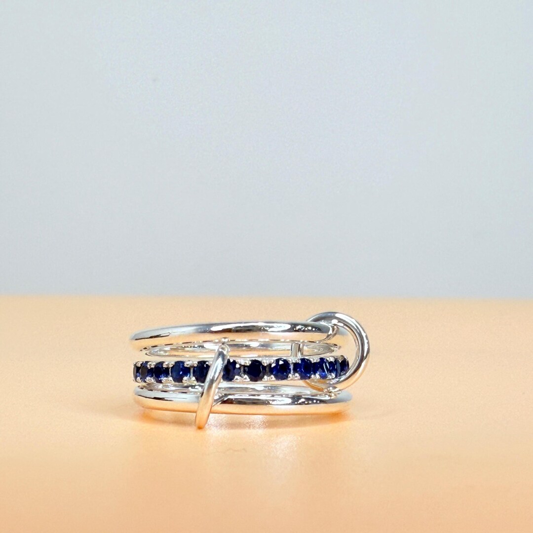 Multi Link Rings 14K Gold Multi Link Connected Ring Interlocking Eternity Ring Chunky ...