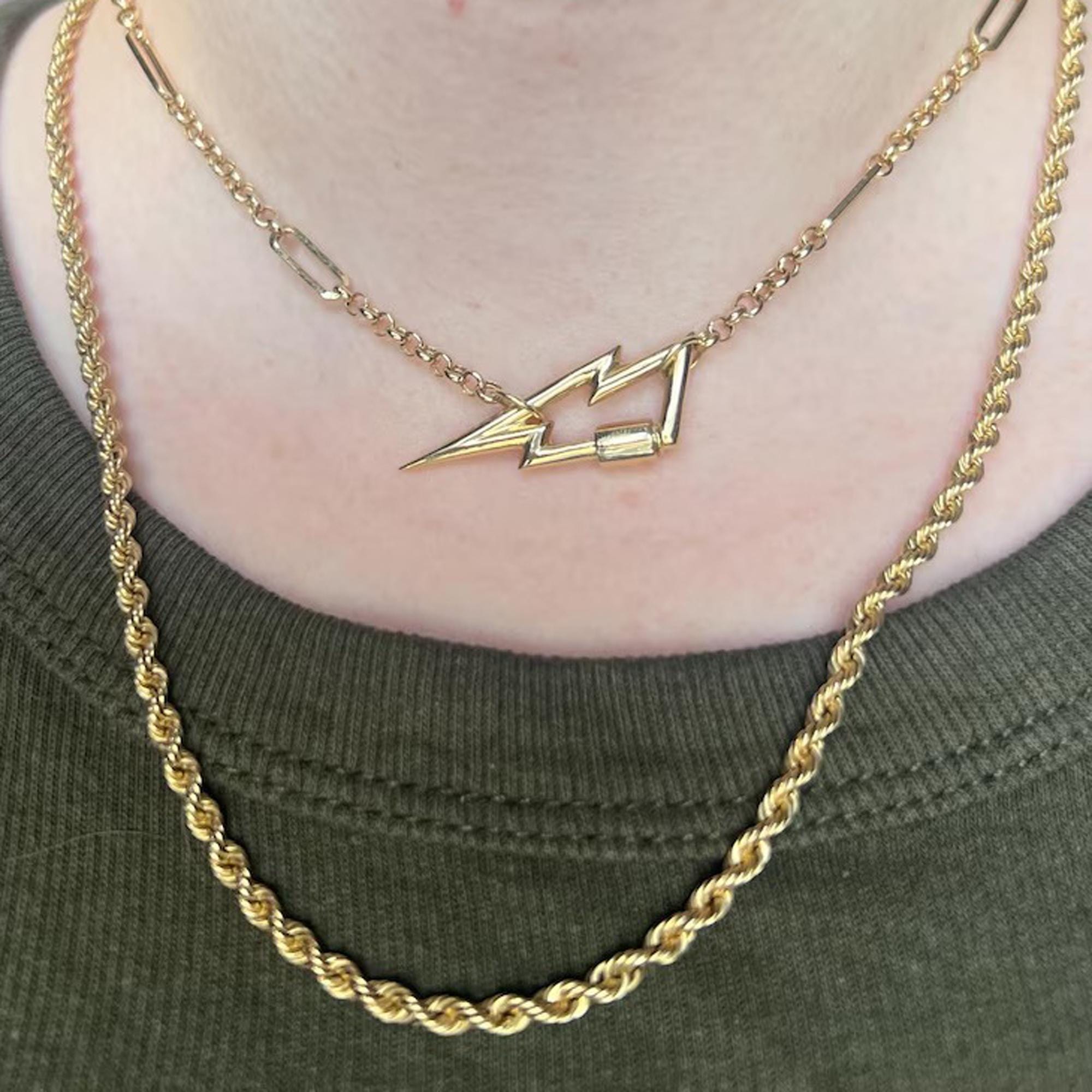 Lighting Bolt Carabiner Necklace - Etsy