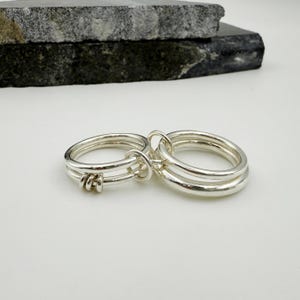 14KGF Eternity Multi-Link Connected Ring Stacking Ring Linked Ring Set Two Tone Multi Connector Promise Ring Wedding Ring 4 Band Ring