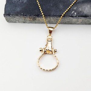 14K Gold Hand Charm Holder Pendant Helping Hand Charm Holder Hand Holding Connector Charm Holder Hand Charm Holder Unique Charm