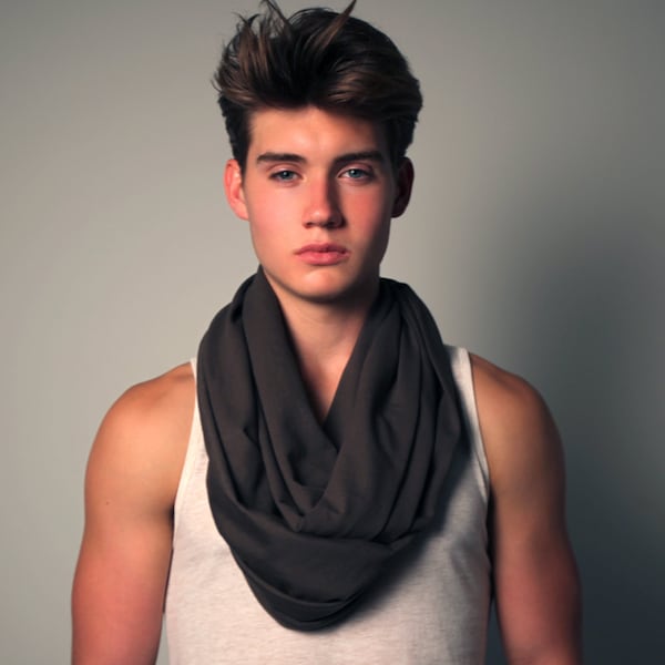 Mens scarf oversized men's infinity scarf grey scarves for men, unisex, cotton jersey circle scarfs / Necklush Spring Scarf Summer Scarves