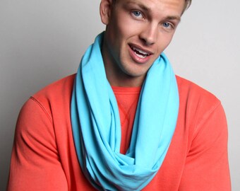 Light Blue Scarf, Baby Blue Scarf, Gift for Men, Mens Gift, Boyfriend, Boyfriend Gift, Gift for Husband, Gift for Boyfriend, Winter Scarf