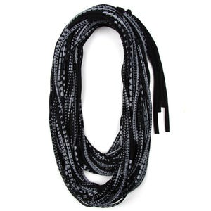 Infinity Scarf Necklace: Soft Black Cotton Jersey (Unisex, Handmade)