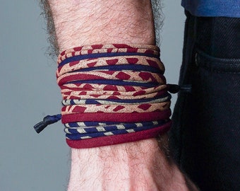 Hippie Bracelet-Inspired Unisex Bracelet - Tie-On Cotton Jewelry - Mens Bracelets - Burning Men Festival Jewelry Boyfriend Gift - Necklush