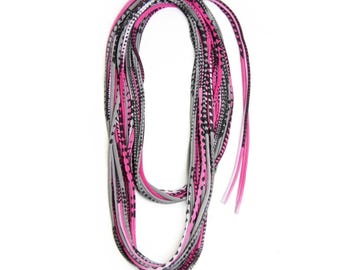 Pink Geometric Print Fabric Necklace Scarf: Burning Men Style