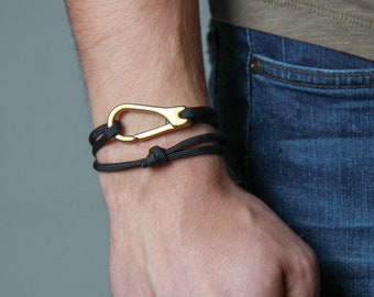 Personalized Paracord Bracelet Black / Mens Jewelry / Unisex Wrap Bracelet / Rope Bracelet / Mens Accessories / One Size Fits All / Necklush