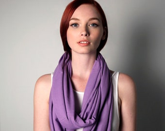 Light Purple Scarf / Womens Gift for Her / Mothers Day Gift / Women’s Fashion / Wife Gift for Mom / Cotton Infinity Scarf / Necklush