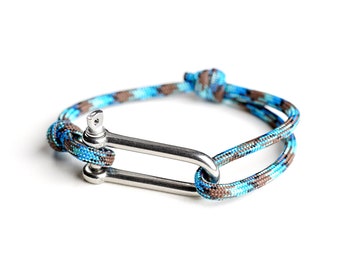 Personalized Paracord Bracelet Blue / Mens Jewelry / Unisex Wrap Bracelet / Rope Bracelet / Mens Accessories / One Size Fits All / Necklush