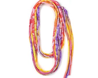 Hand-Printed Skinny Scarf Necklace: Bohemian Festival Wear