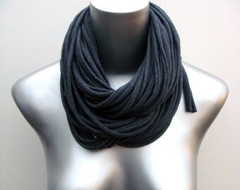 Gray Cowl Scarf Chunky Cowl Neck Warmer Spring Scarfs Circle Scarves Girlfriend Gift for Her  Mom Sister for Wife / Necklush
