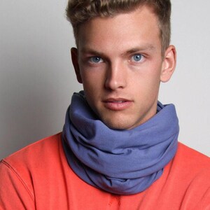 Soft Cotton Infinity Scarf: Blue Necklush Circle Accessory