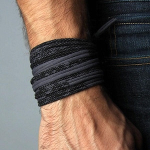 Rustic Boho Cotton Wrap Bracelet: Personalized Burning Men Jewelry