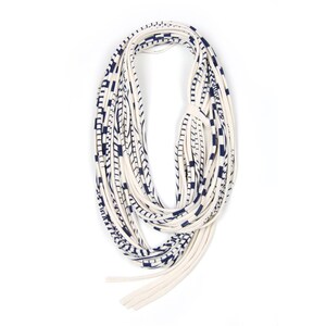Necklush Infinity Scarf Necklace - Soft Cream & Navy Cotton Loop