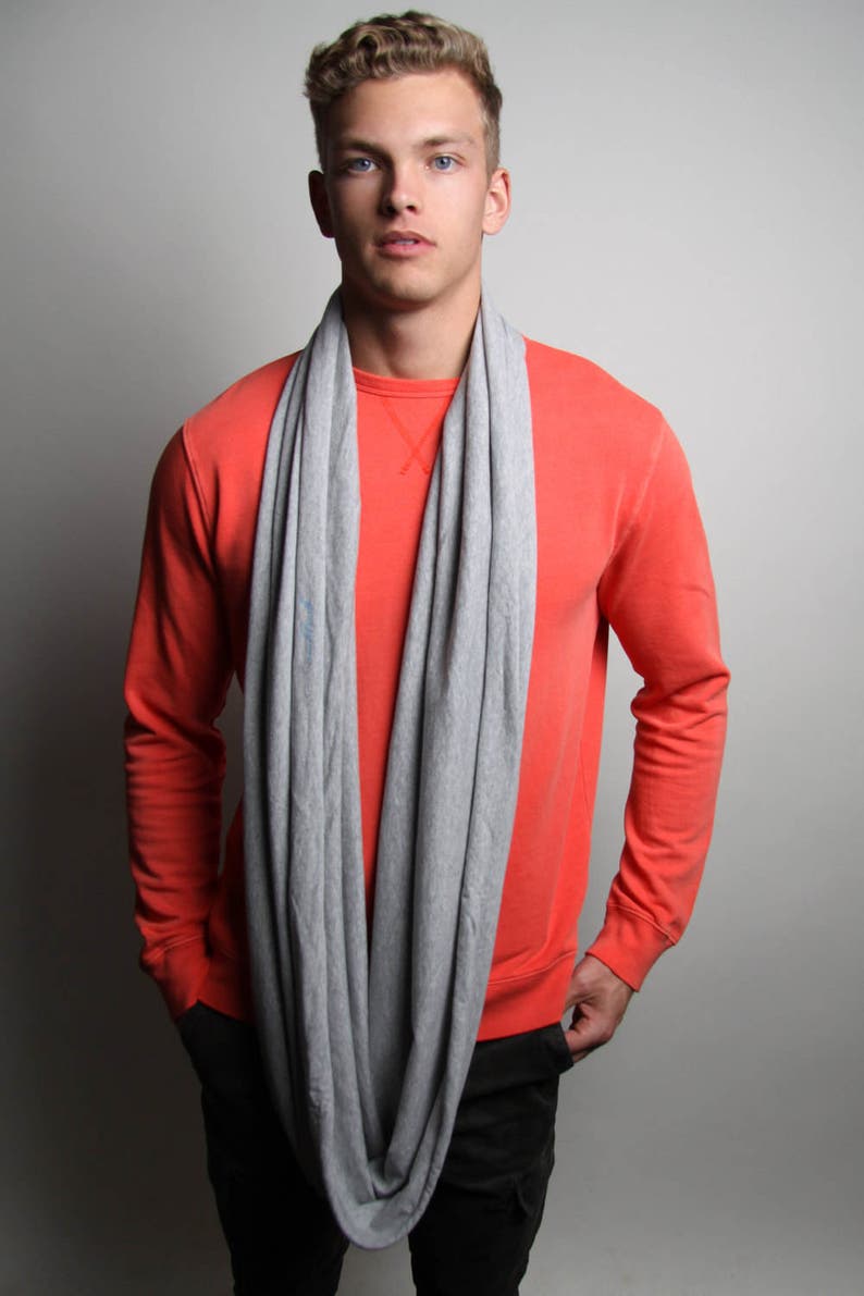 Light Grey Cotton Scarf Men Lightweight Scarf Light Grey Etsy