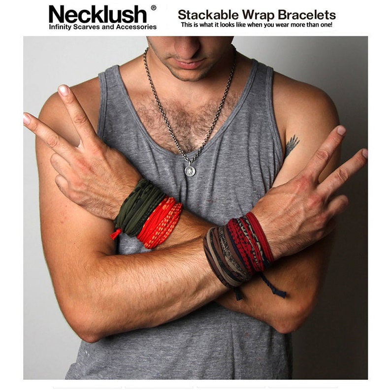 Bohemian Cotton Wrap Bracelet, Men's Fashion Personalized Mens Bracelet Burning Men Festival Jewelry Boyfriend Gift Necklush image 7