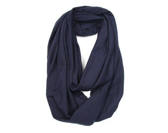 Oversized Dark Blue Scarf for Men Women Scarf Dark Blue Circle Scarf Blue Cotton Scarf Boyfriend Gift Husband Gift for Men Preppy / Necklush