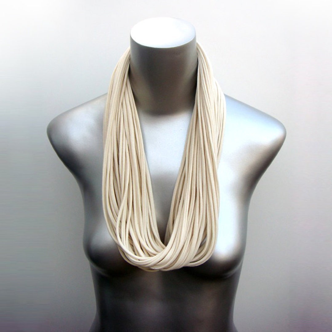 Unisex Infinity Scarf Necklace White / Fashion Accessories / Handmade ...