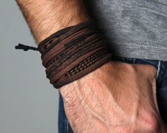 Tribal Jewelry Wrap Bracelet for Men and Women - Personalized Mens Bracelet - Burning Men Festival Jewelry Boyfriend Gift - Necklush