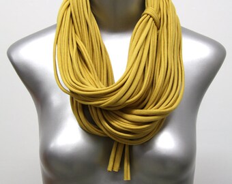 Yellow Chunky Scarf / Statement Necklace / Gift for Women Men / Winter Infinity Scarf / Fall Accessories / Bohemian Scarves / Necklush