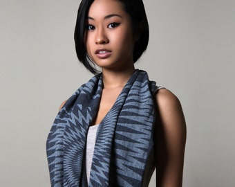 Dark Grey Scarf / Womens Gift for Her / Mothers Day Gift / Women’s Fashion / Wife Gift for Mom / Cotton Infinity Scarf Wrap / Necklush