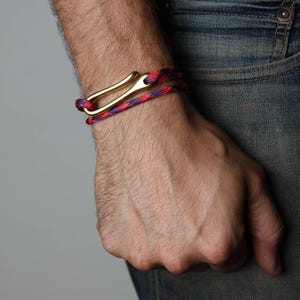 Personalized Paracord Bracelet for Men and Women / Nautical Bracelet Red Purple / Gender Neutral / One Size Fits All / Necklush