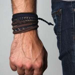 Men&#39;s and Women&#39;s Handmade Tribal Jewelry Bracelet with Tie Closure - Personalized Mens Bracelet - Personalized Gift