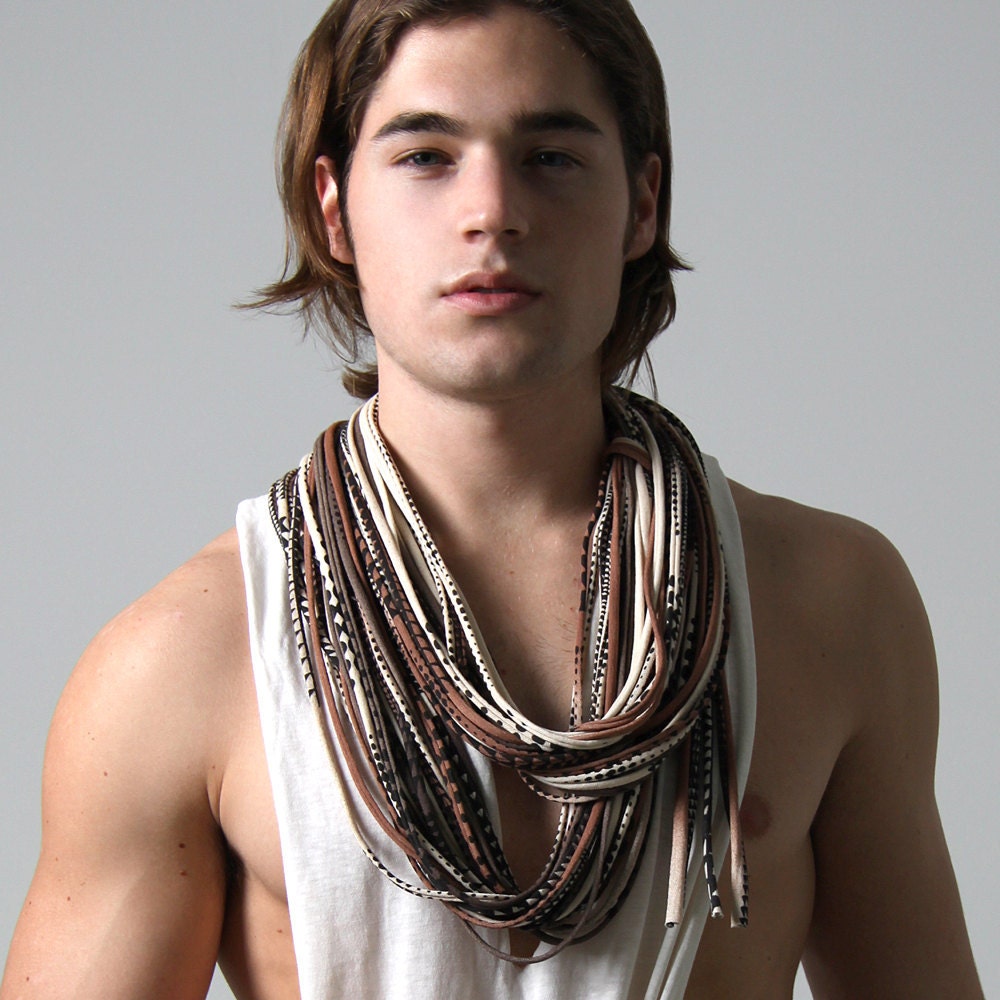 Brown Men's Scarf Hand-printed Circle Scarf Unisex Infinity Scarf Tribal  Bohemian Fashion - Etsy Israel