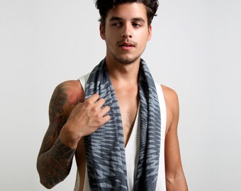 Mens scarf oversized men's infinity scarf gray scarves for men, unisex, cotton jersey circle scarfs / Necklush Spring Scarf Summer Scarves