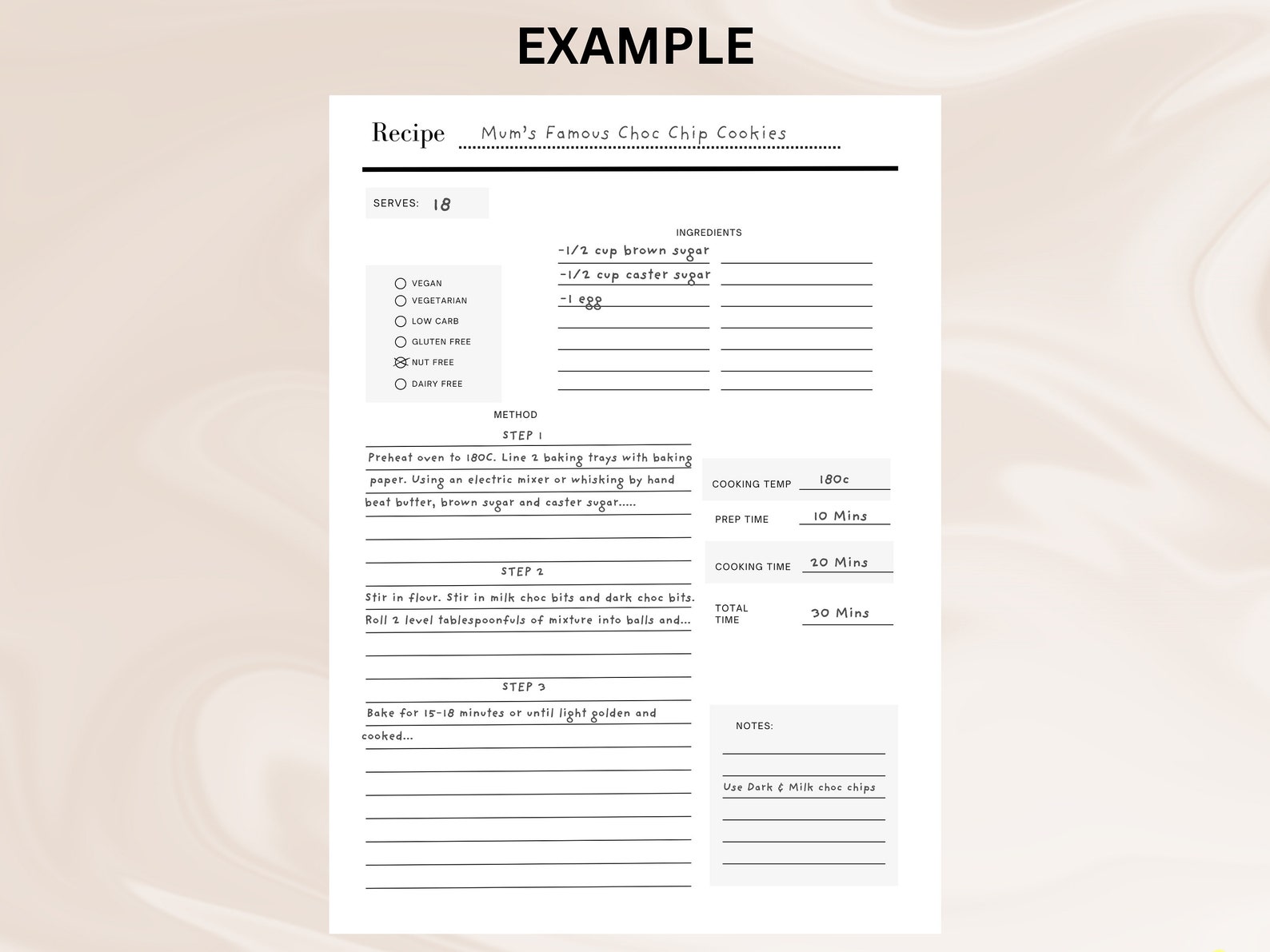 Recipe Book Template, Printable Recipe Template, Blank Template, A4/a5/letter/, Recipe Organiser ...