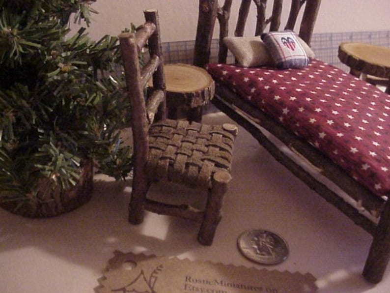 Rustic Miniature Dollhouse Furniture Set Log Cabin 1 inch Etsy