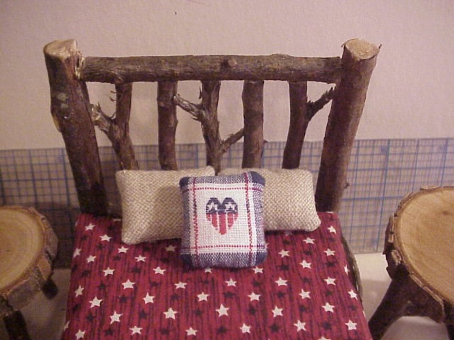 Rustic Miniature Dollhouse Furniture Set Log Cabin 1 inch Etsy