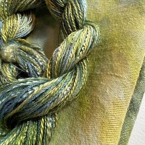 Ice Dyed Linen and Thread Pack - for Quilting and Patchwork - 23" square - 40 yards of Coordinated Embroidery Threads