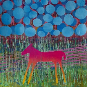 Handmade art inspired by nature -  Unique monotype print