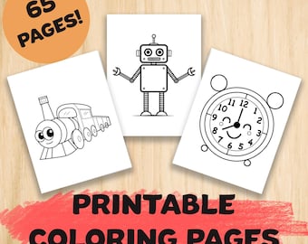 Páginas para colorear imprimibles para niños en edad preescolar, jardín de infantes, educación en casa / Hojas para colorear para niños / Libro para colorear / Páginas para colorear para niños