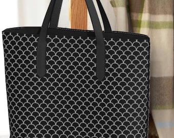 Vegan Leather Tote - Moonrise Geometric