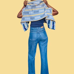 Aina Shrug in Baoulé Ikat Pattern Cloth – Handwoven Bolero with Sleeves | Sky Rhythm