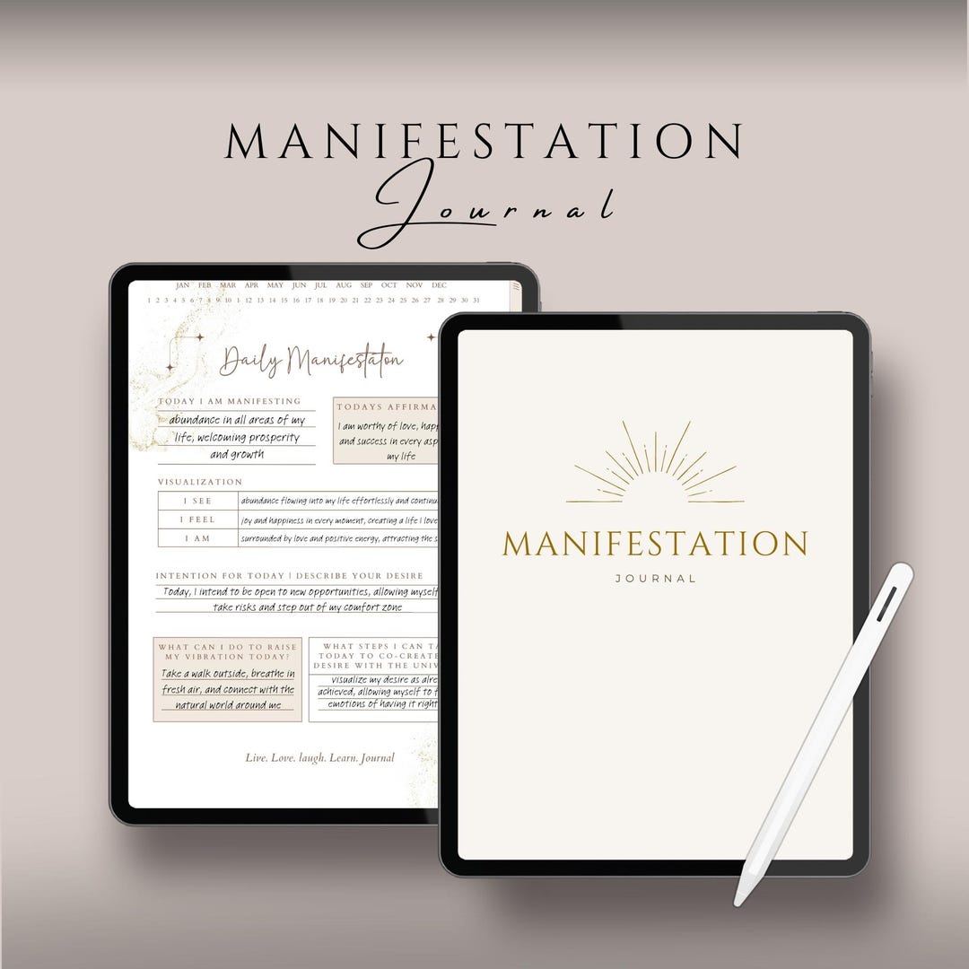 Manifestation Journal Digital Planner Self Care Weekly Planner Daily ...
