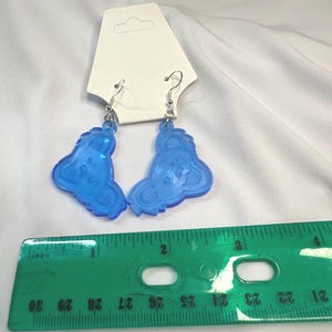 Dancing Bear Earrings in Light Blue