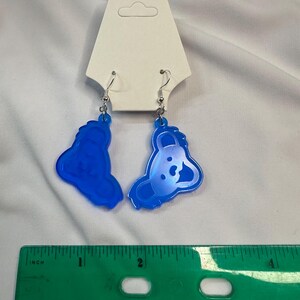 Dancing Bear Earrings in Blue