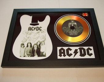 acdc  signed  photo mount