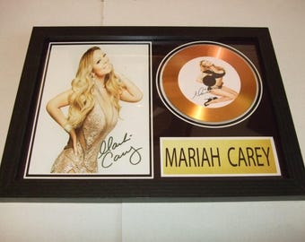 mariah carey  signed  photo mount