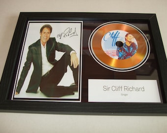 cliff richards  signed  photo mount