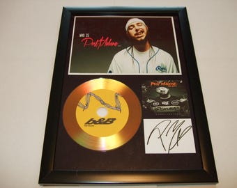post malone  signed  photo mount