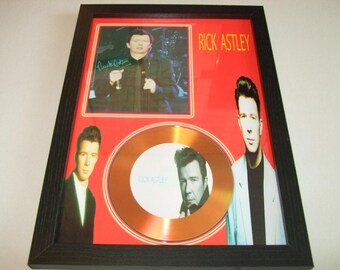 rick astley   signed  photo mount