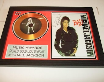 michael jackson  signed  photo mount
