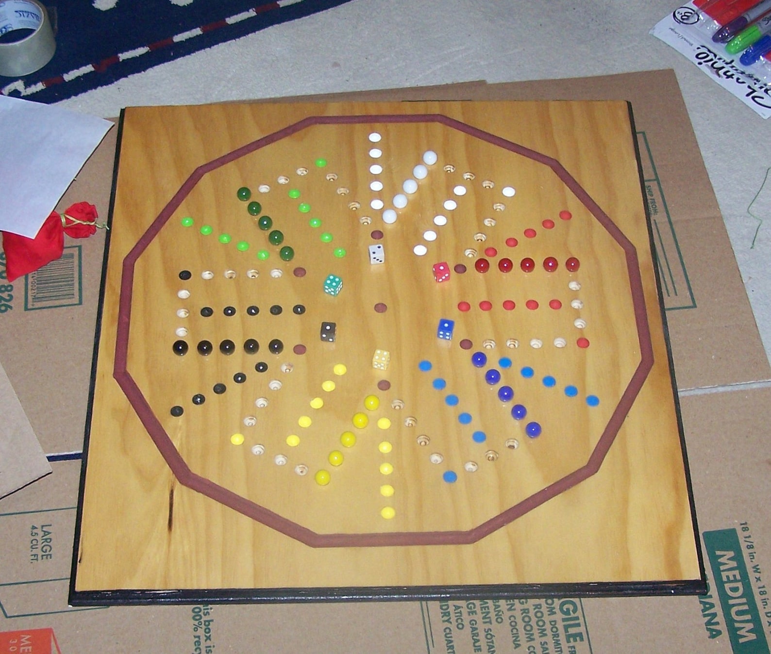 Aggravation board game with marble catch Etsy