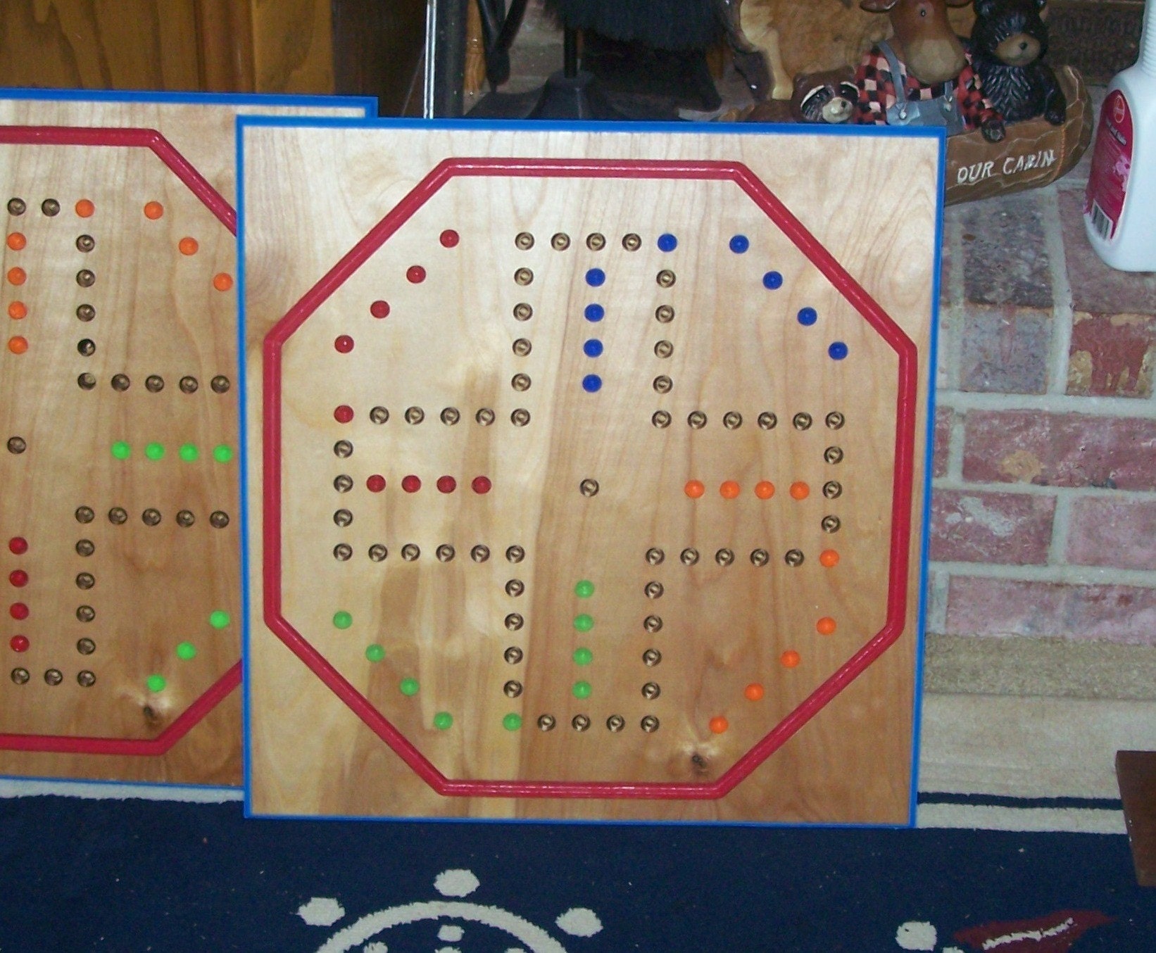 Aggravation game board w marbles and dice sign d by craftsman Etsy