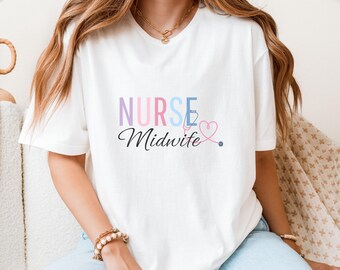 Camiseta de enfermera partera, camiseta de partera, camiseta de enfermera, regalo de estudiante de enfermería, camiseta de enfermería, regalo de graduación, regalo de partera, regalo de enfermera, regalo para partera